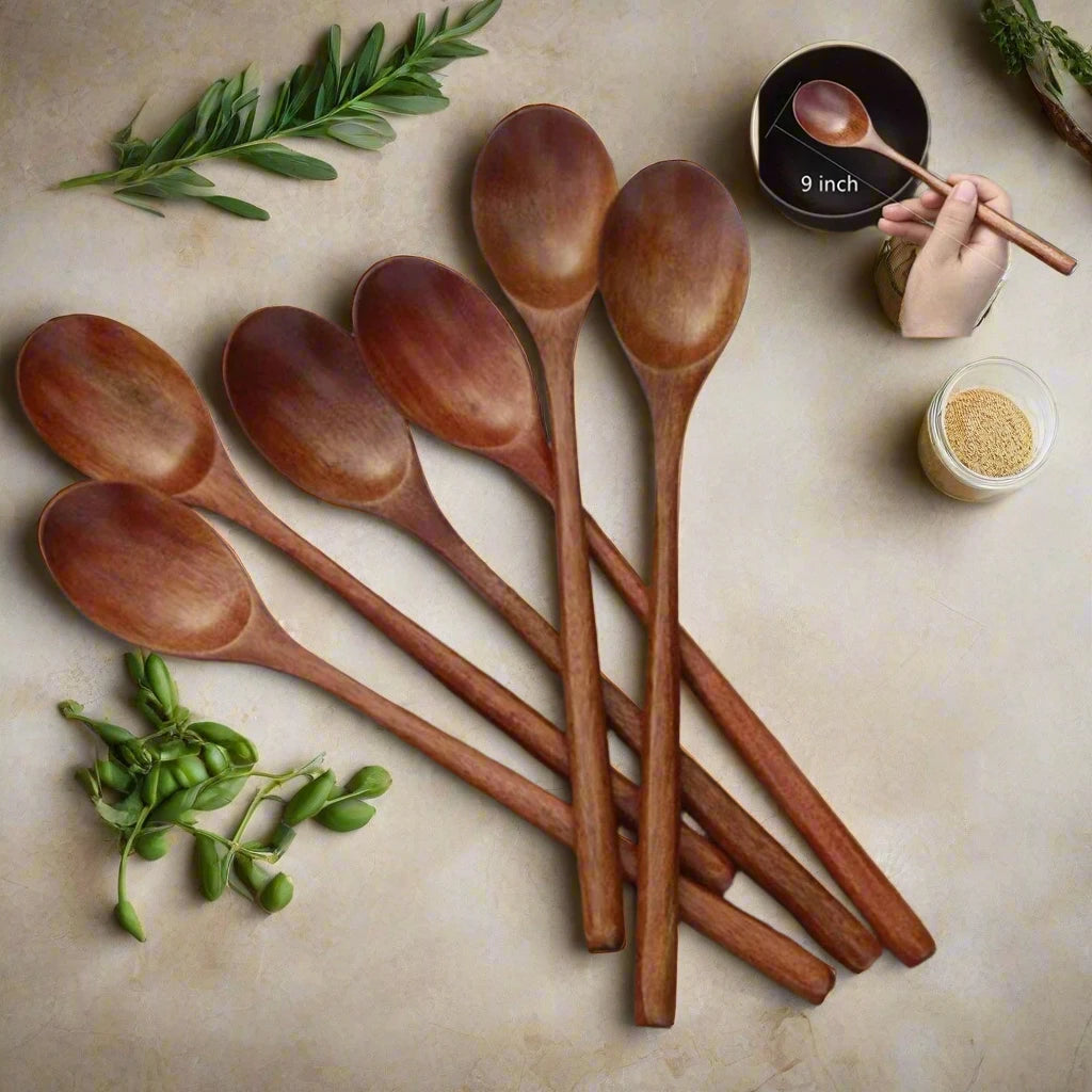 6 Pieces Premium Wooden Spoons Set