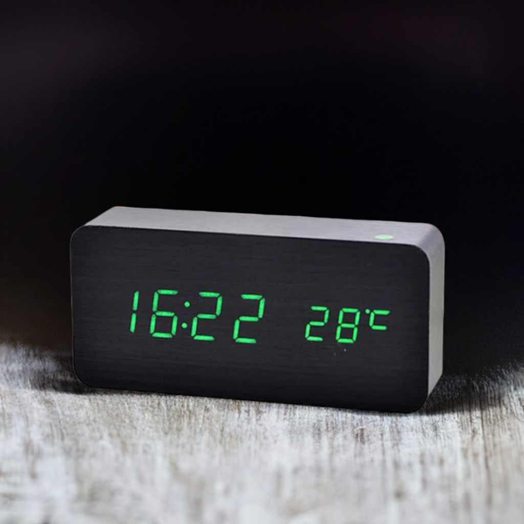 Modern Wooden LED Alarm Clock