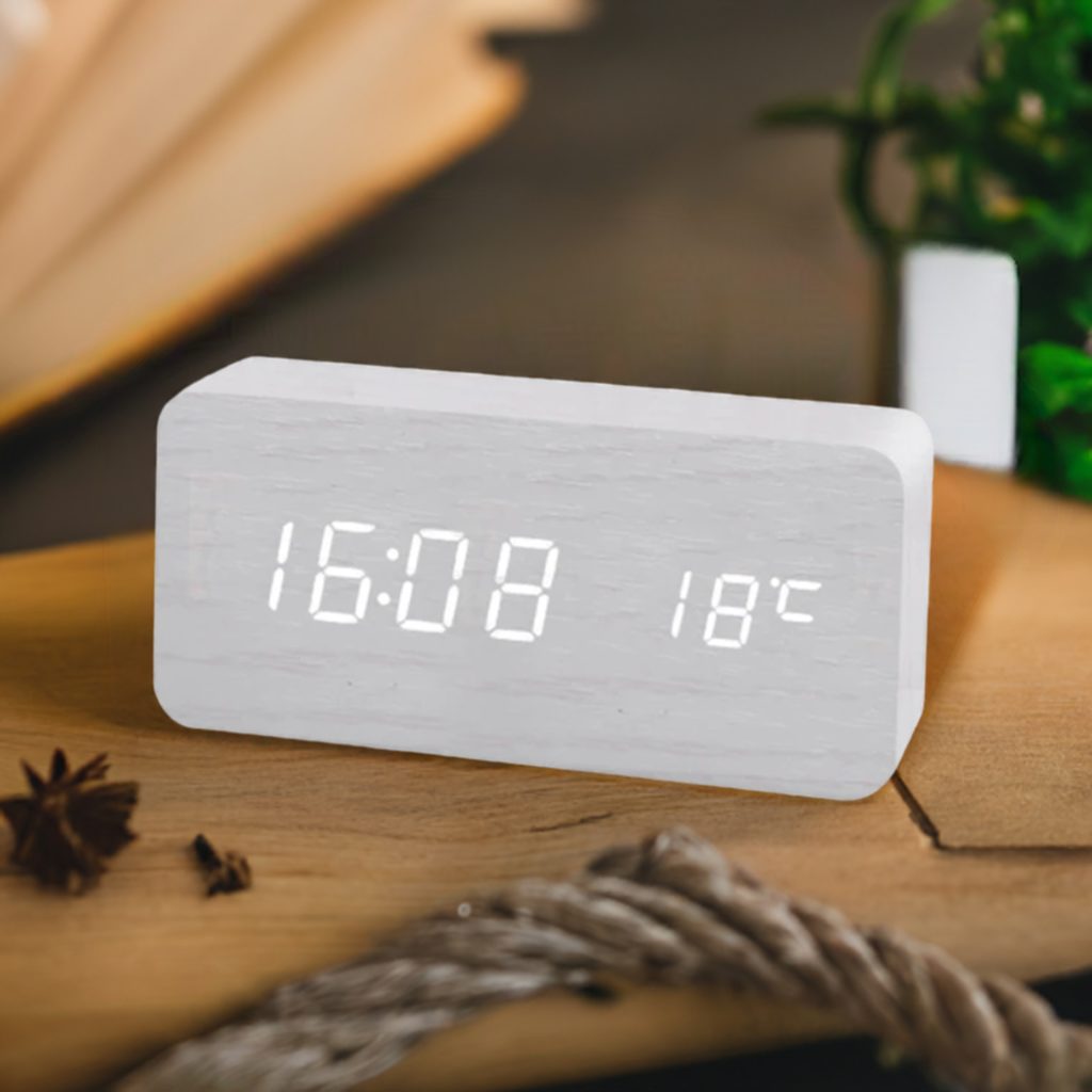 Modern Wooden LED Alarm Clock